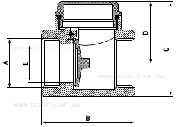 Размеры обратного клапана Bonomi 7050